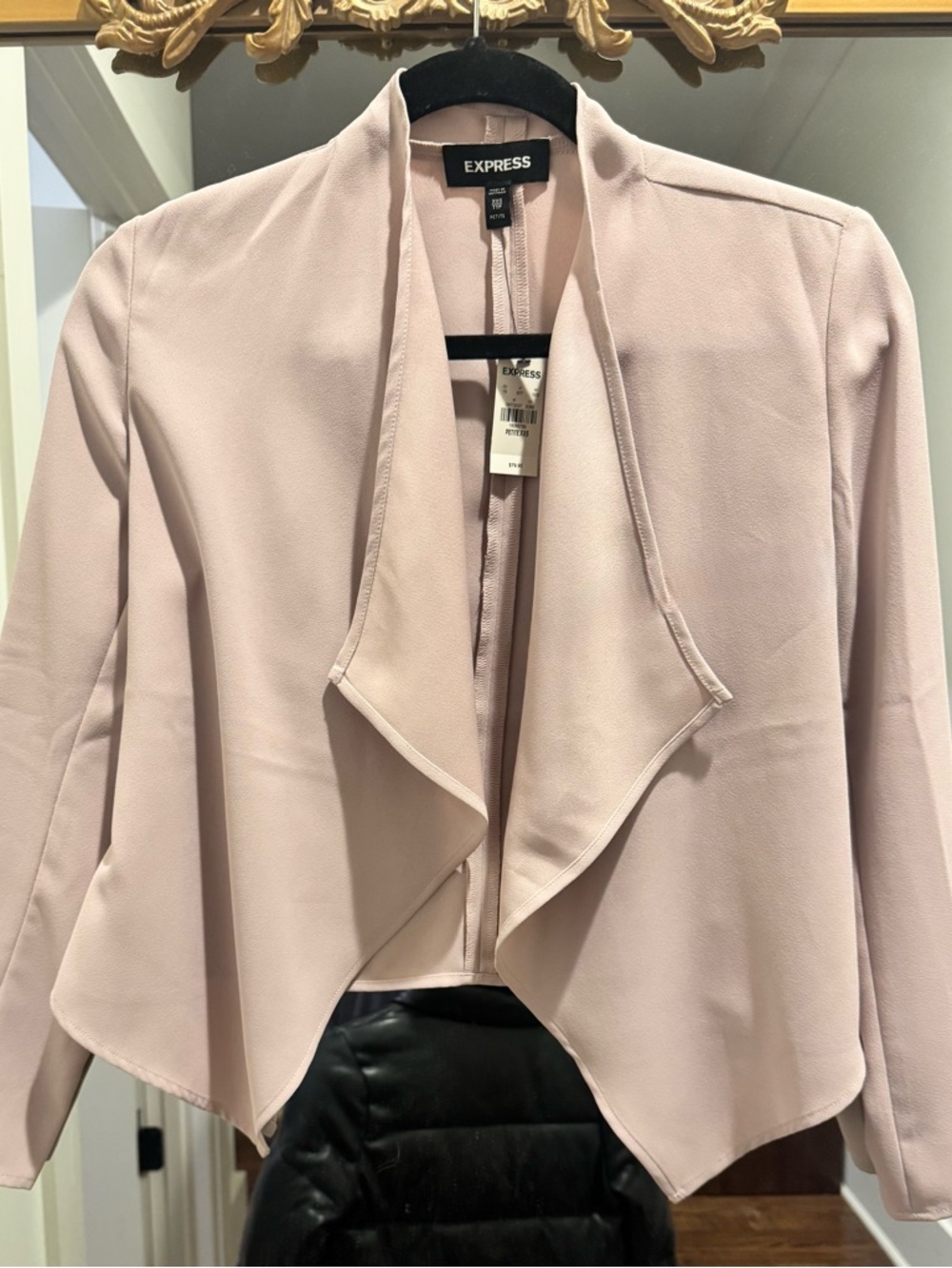 Express Draped Open-Front Blazer in Light Blush